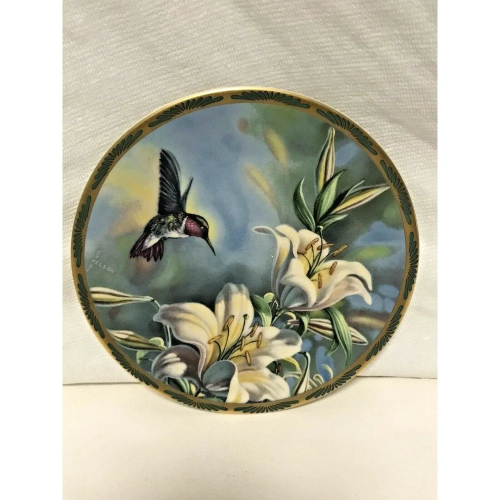 VTG Pickard Gems of Nature Ruby-throated Hummingbird Cyndi Nelson Plate 5516C